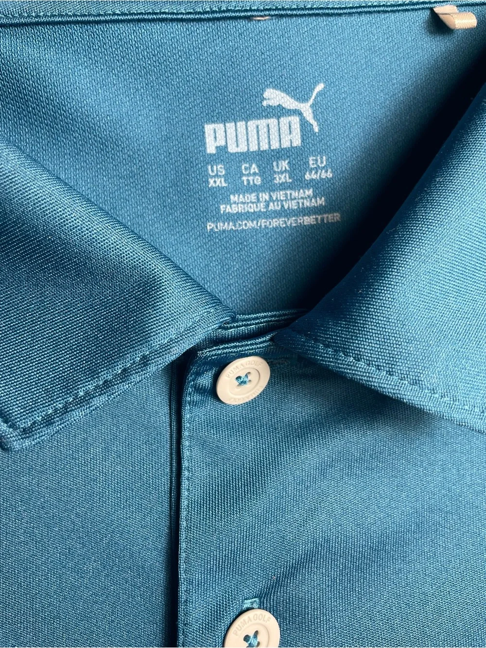 Men's Puma Performance Polo Shirt Blue XXL Moisture-Wicking Golf Activewear